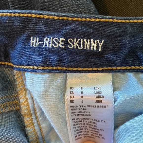 11 American Eagle Outfitters Hi-Rise Skinny Jeans EUC Women’s size 0 Long - Picture 6 of 8